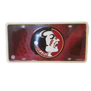 Vintage Florida State Seminoles Automobile Metal Tag By Rico Industries. NEW